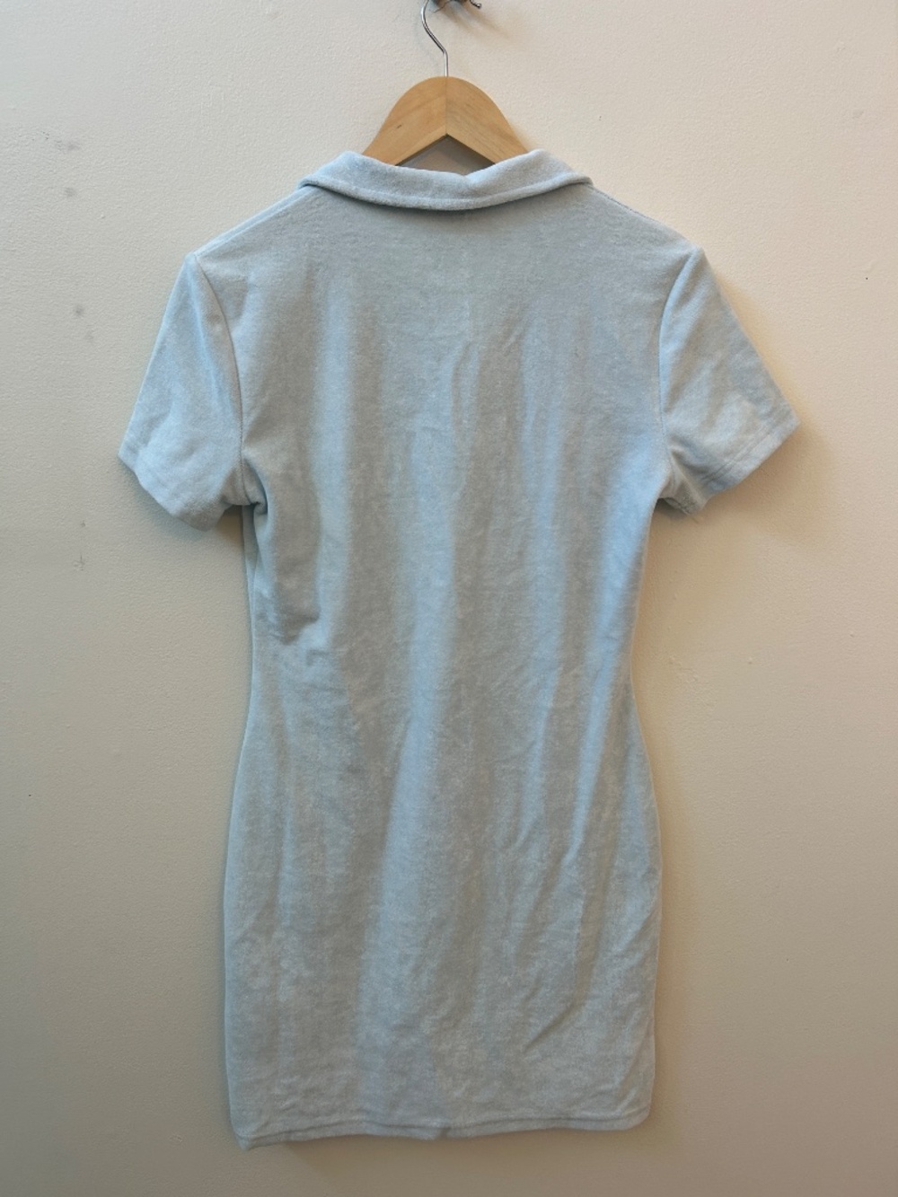 H&M Light Blue Terry Cloth Polo Bodycon Dres - Picture 5 of 5